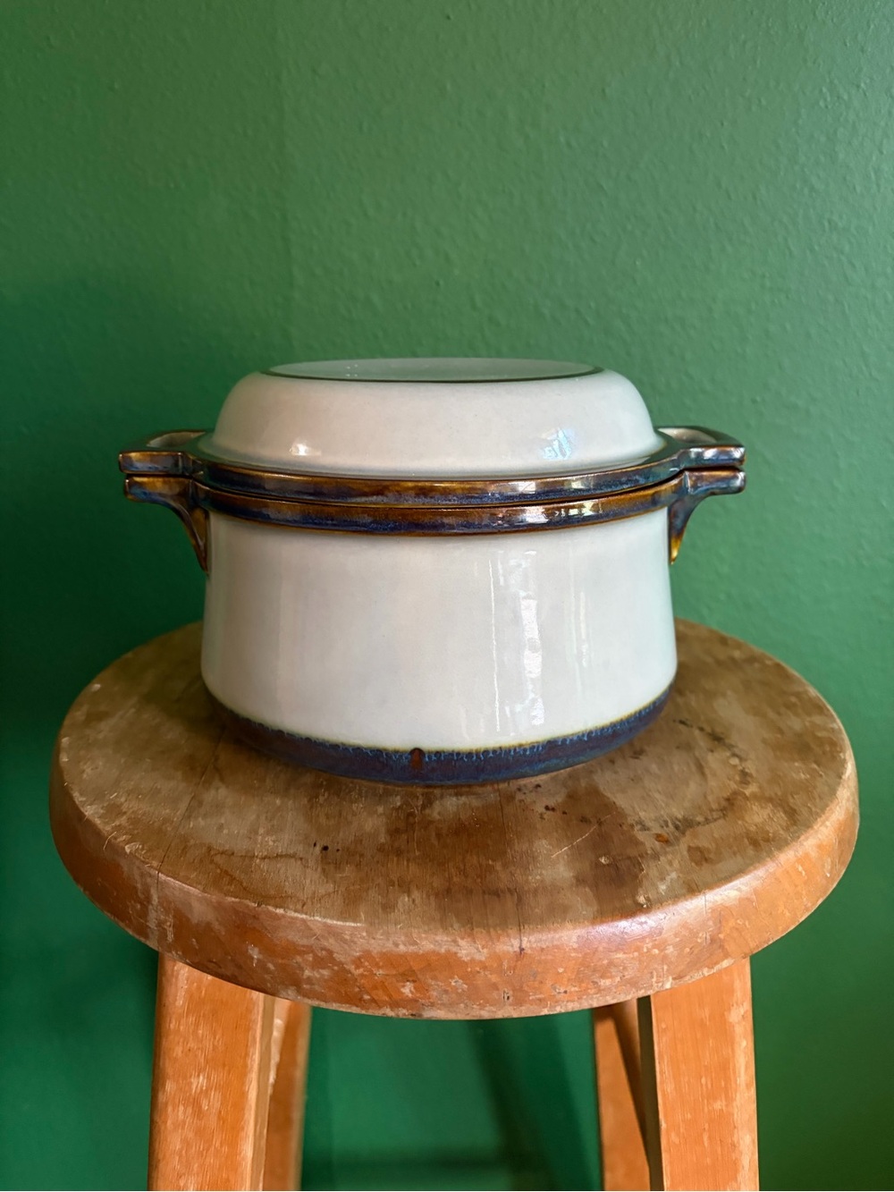 Vintage Covered Casserole 405 by Tema Stoneware Copenhagen 2 QT